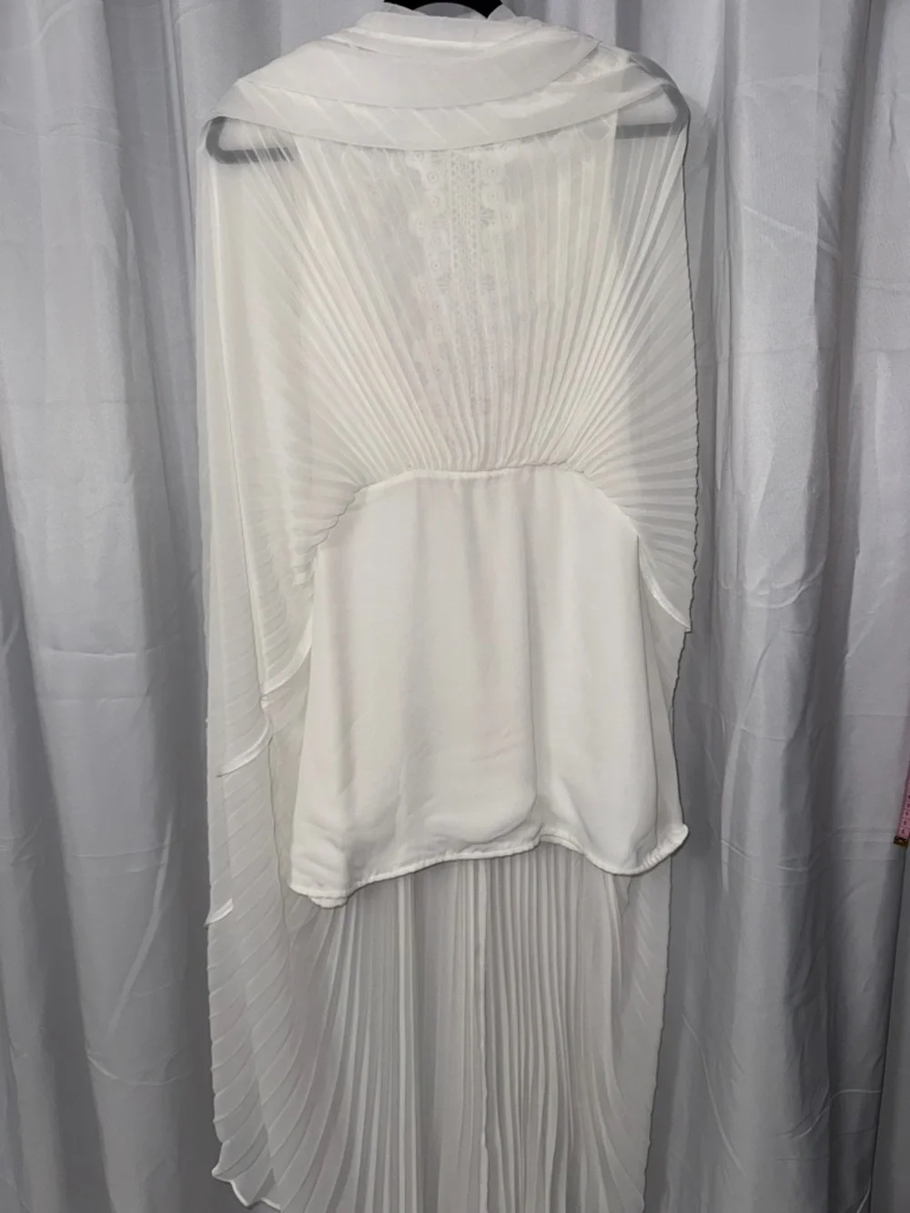bebe White Lace Pleated Maxi Dress - Picture 6 of 7